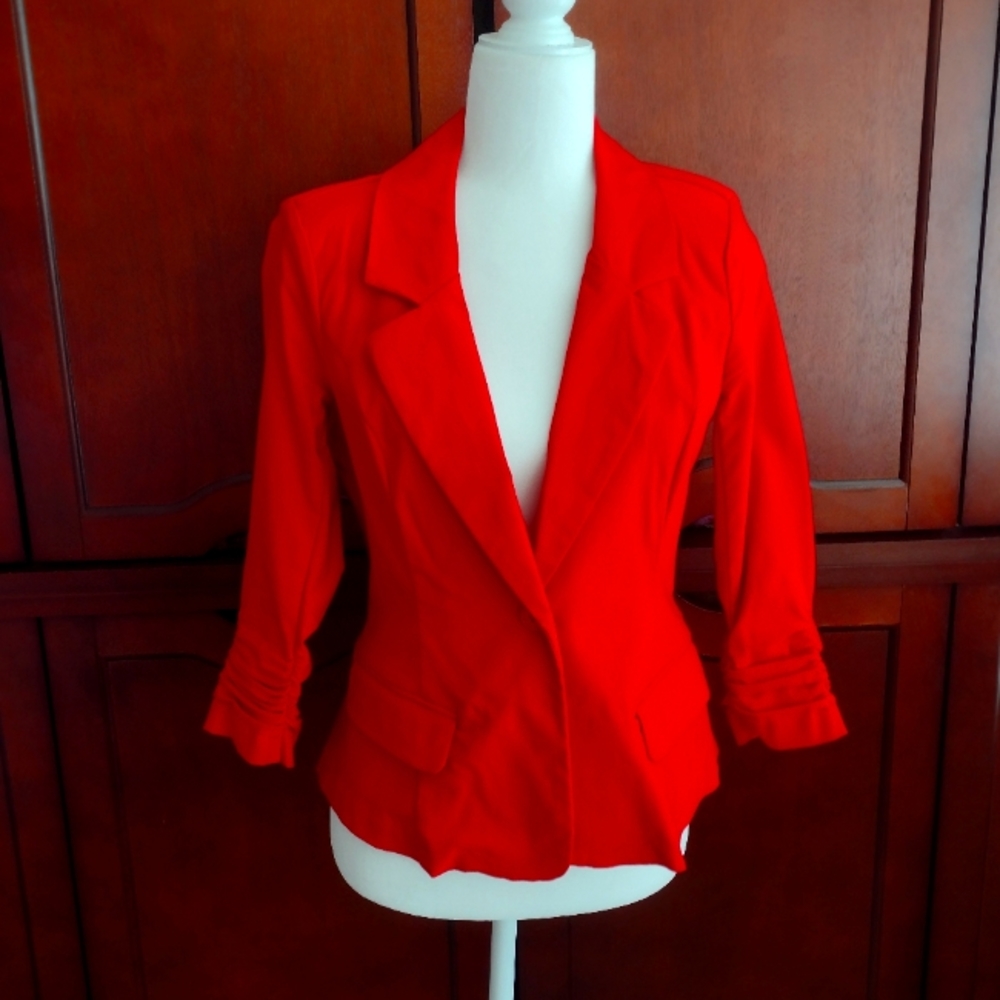 Red Cropped Blazer